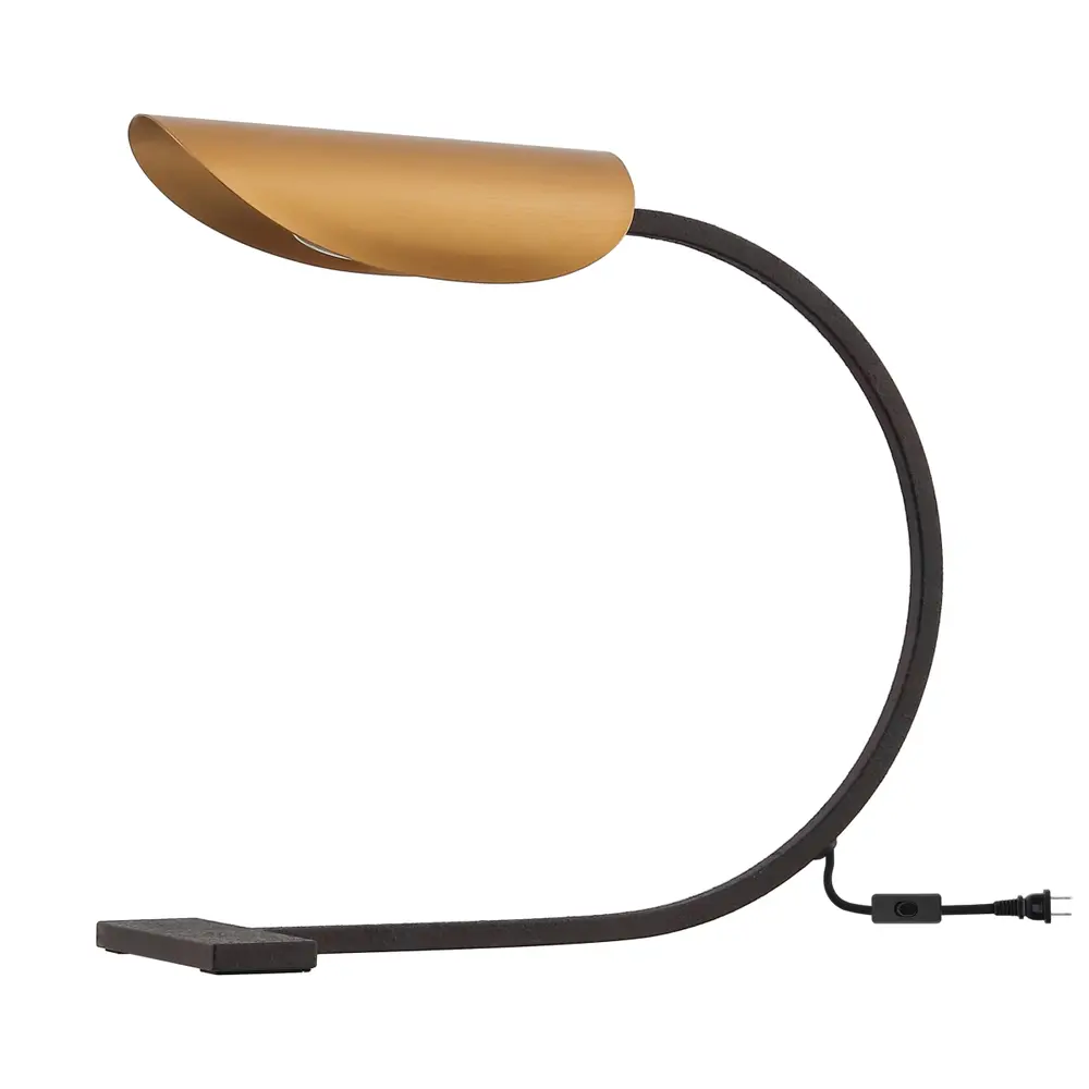 Mari, 14.5 Inch, Antique Gold/Rust, Metal Table Lamp