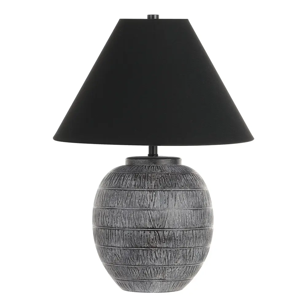Naomi, 22 Inch, Grey/Black, Ceramic Table Lamp