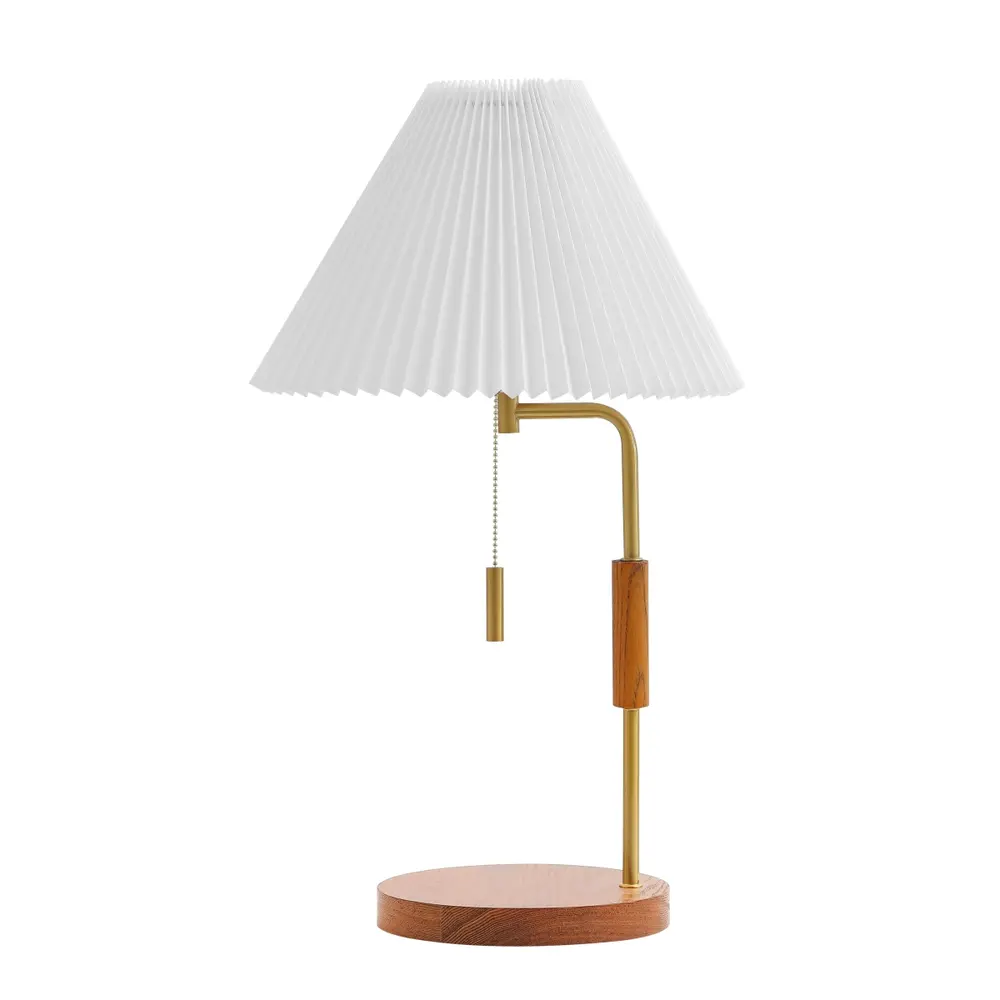 Jonah, 24 Inch, Walnut/Brass, Wood/Metal Table Lamp
