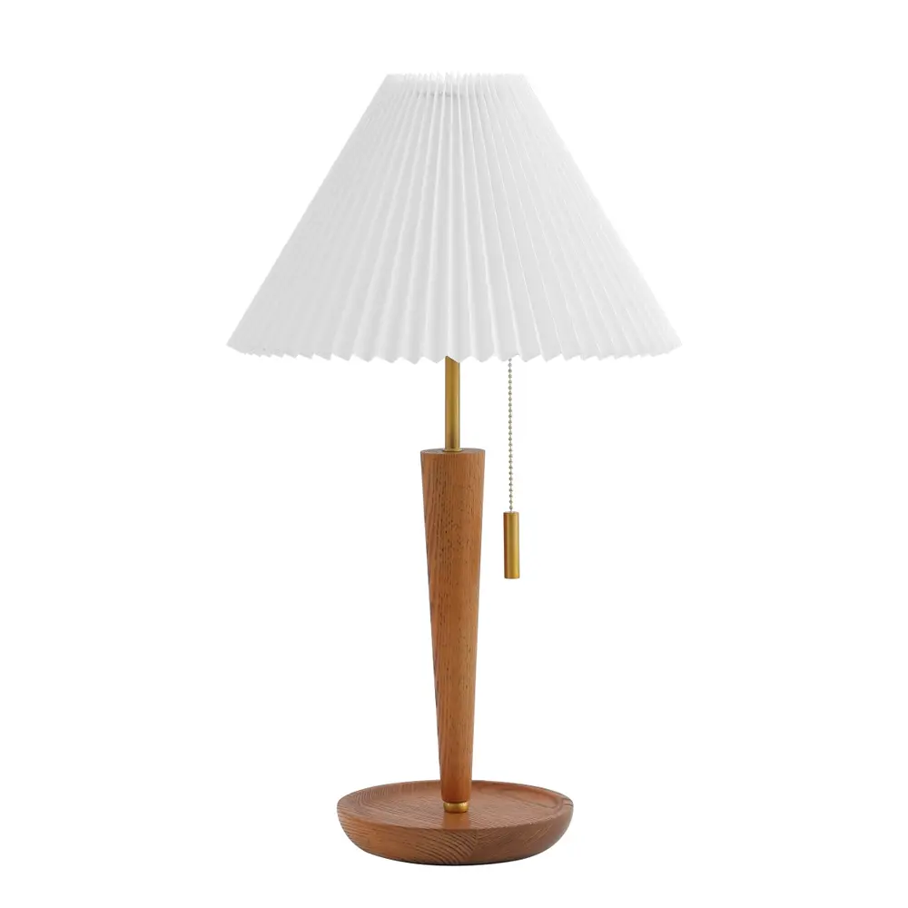 Ronny, 23 Inch, Walnut/Blass, Wood/Metal Table Lamp