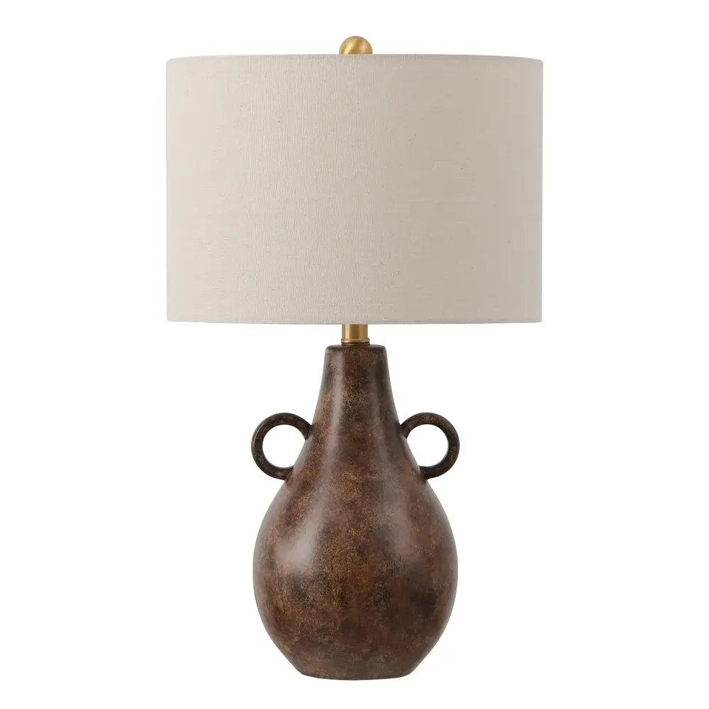 Shiloh, 24.5 Inch, Antique Brown/Brass Ceramic Table Lamp