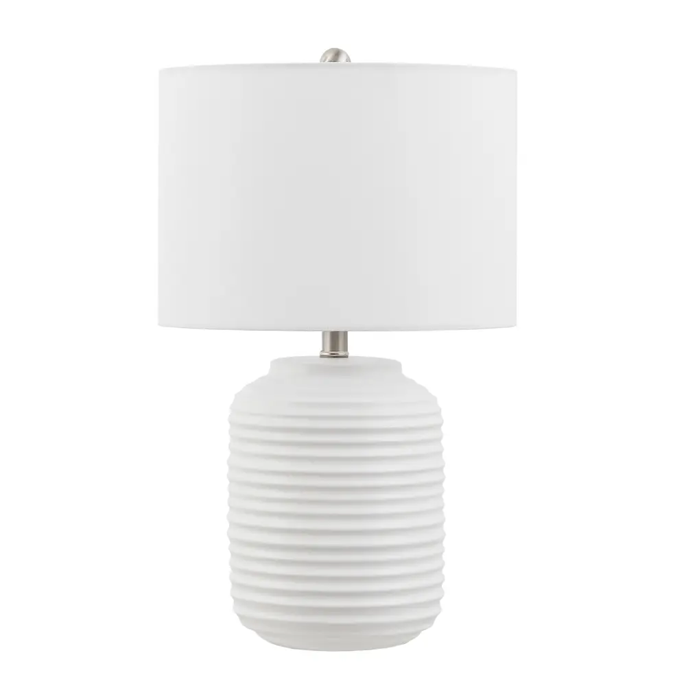 Elio, 23.5 Inch, White, Ceramic Table Lamp