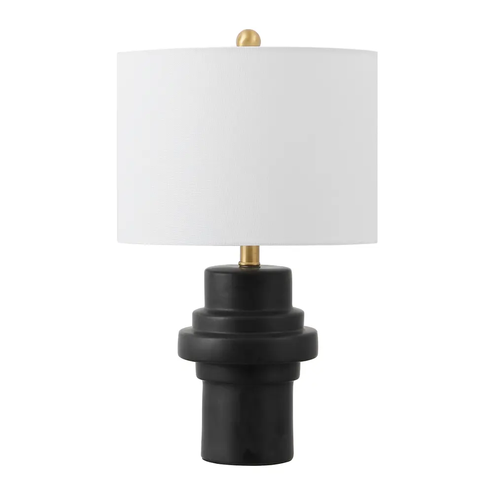 Doni, 22 Inch, Black/Brass, Ceramic Table Lamp