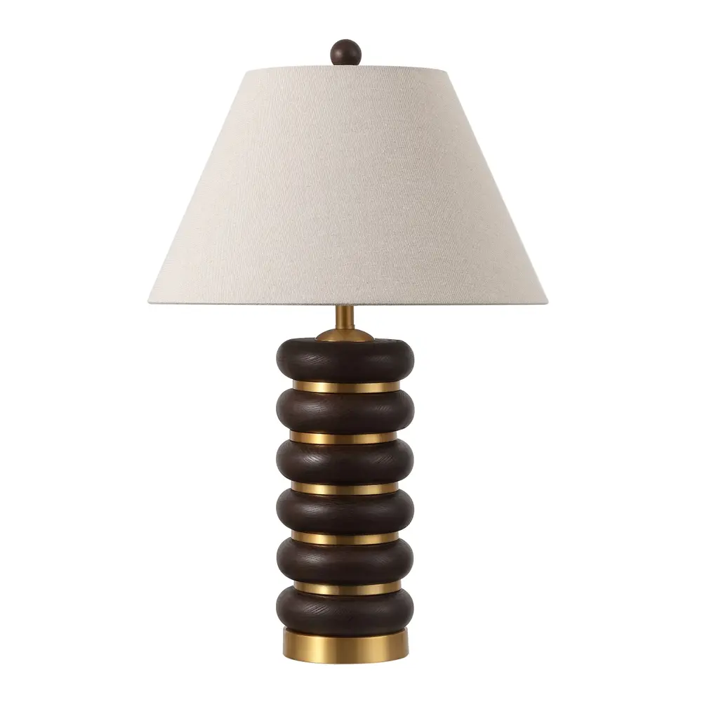 Arani, 25 Inch, Dark Brown/Brass, Resin/Metal Table Lamp