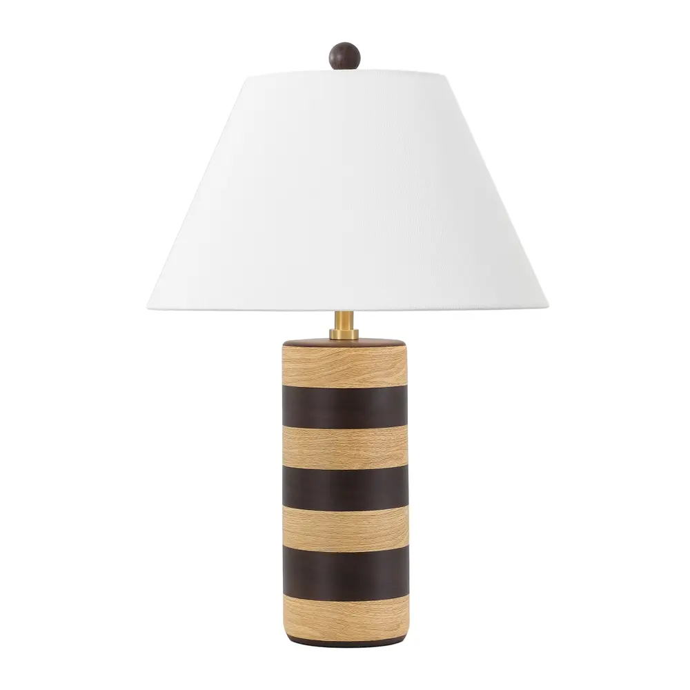 Shea, 25 Inch, Light Brown/Dark Brown, Resin Table Lamp