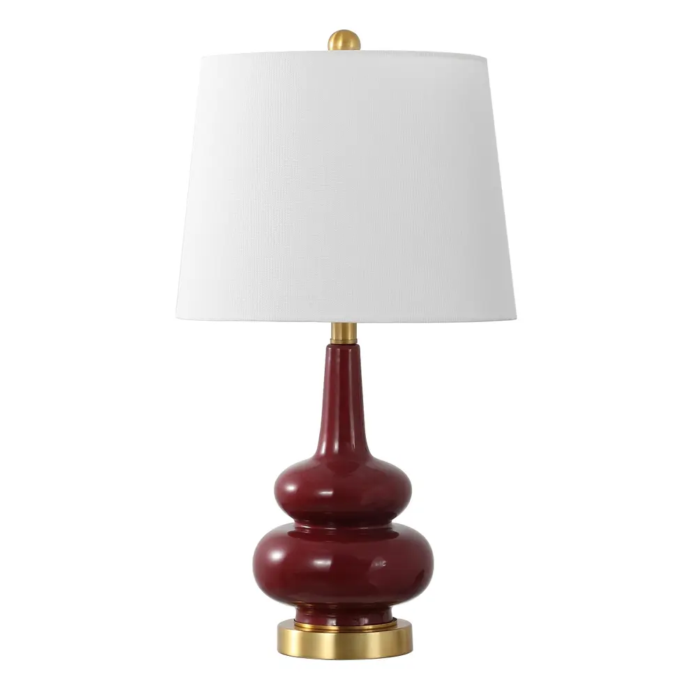 Evie, 23 Inch, Cranberry, Ceramic Table Lamp