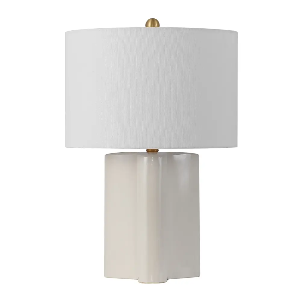 Anessa, 23 Inch, Cream/Brass, Ceramic Table Lamp
