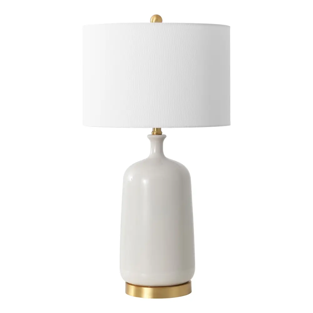 Stevie, 28.25 Inch, Cream/Brass, Ceramic Table Lamp