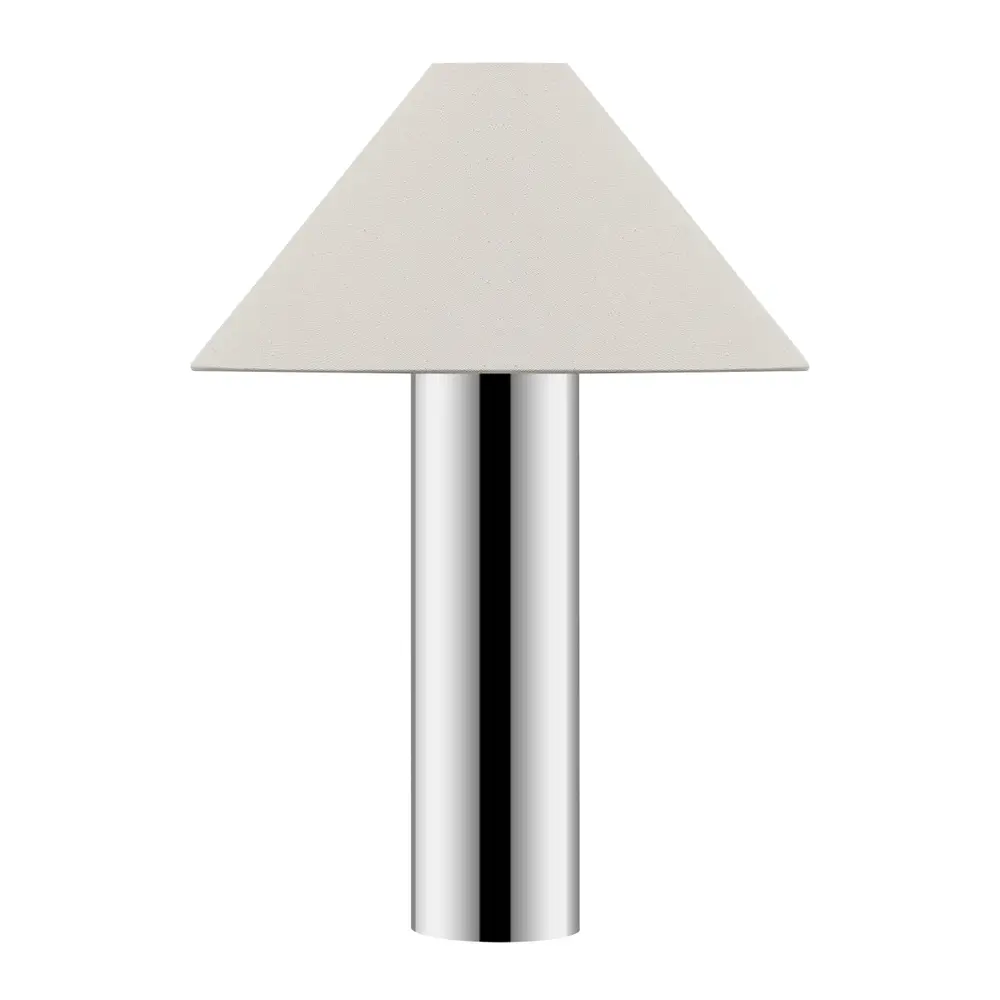 Cheri, 20.5 Inch, Chrome/White, Metal Table Lamp