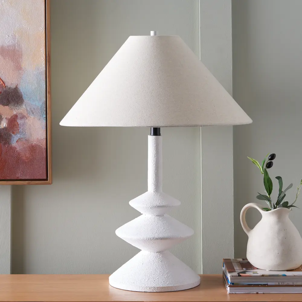 Jessy, 25.5 Inch, White, Polyresin Table Lamp