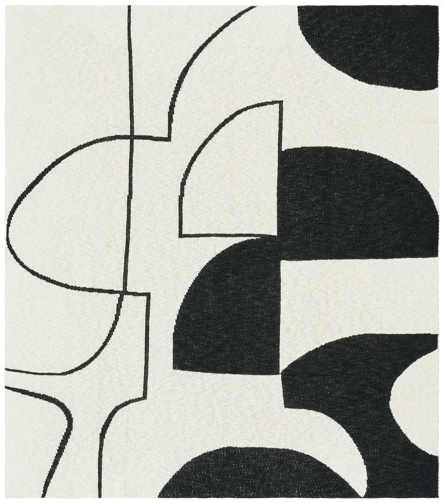 Cleon, 50 X 60, Black/Ivory, Cotton Throw