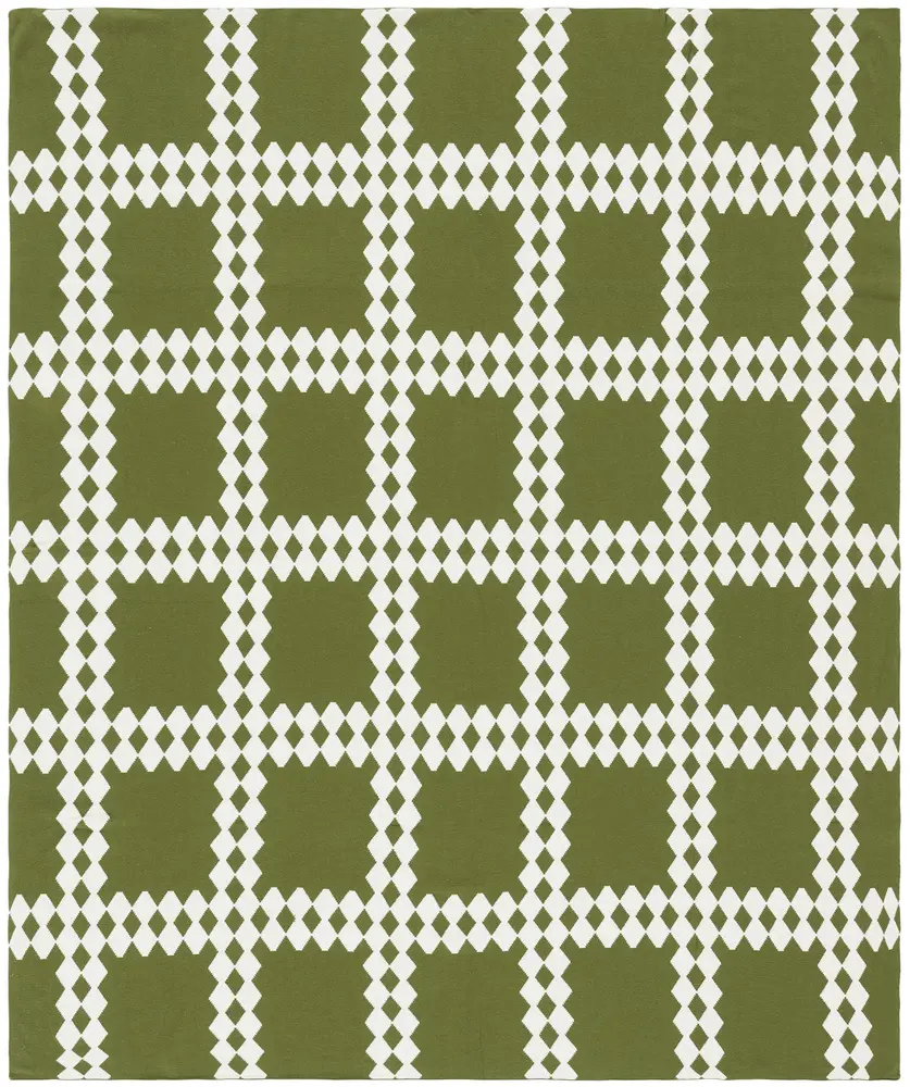 Zhuri, 50 X 60, Olive/Ivory, Cotton Throw