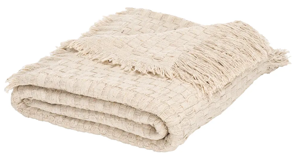 Inaya, 51 X 67, Ivory, Cotton Throw