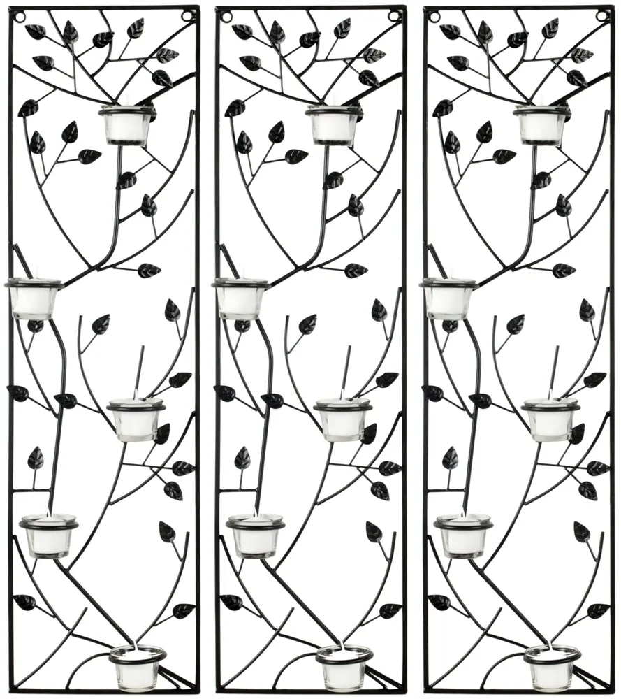 Margot Tea Light Climbing Leaves Set Of 3 Wall Decor