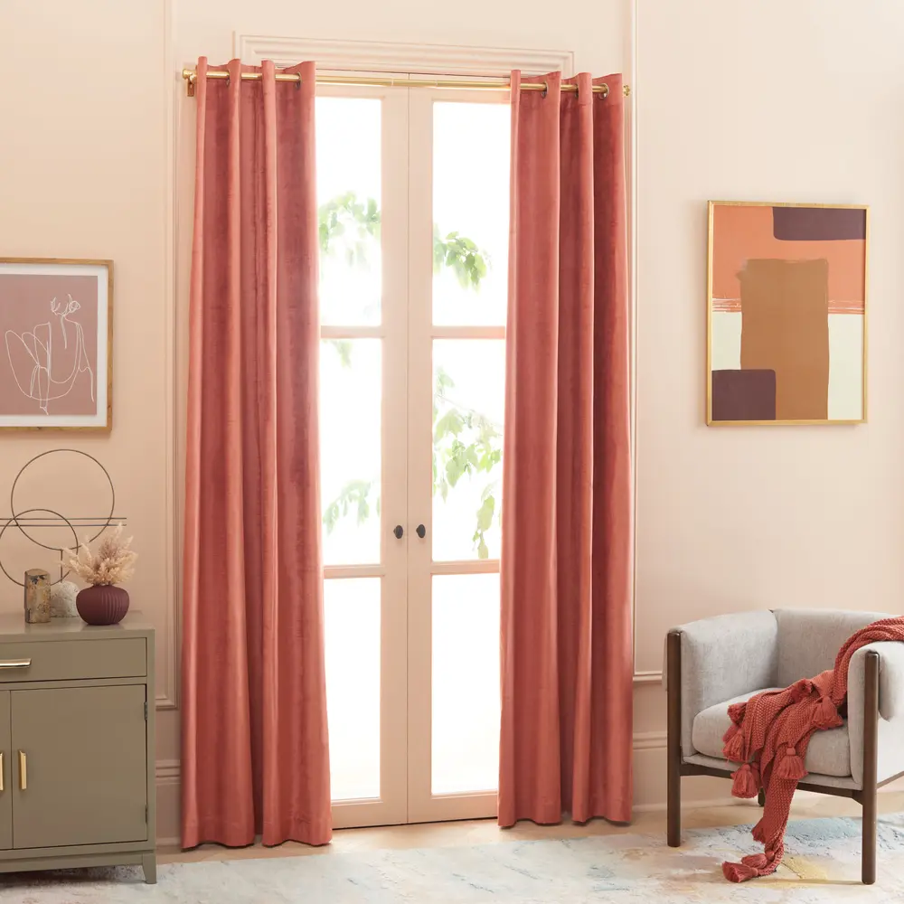 Creslia Window Treatment/Orange Red