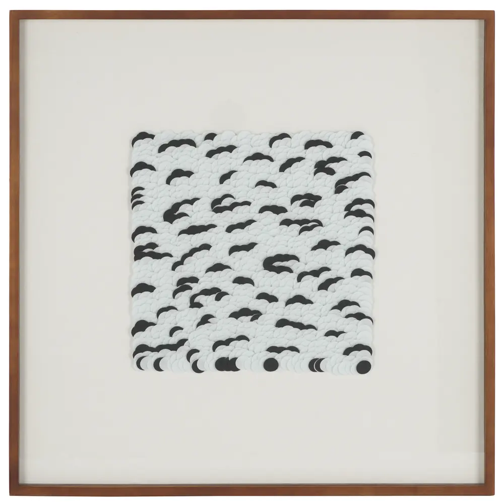 Nova, 30X30, White/Black, Polyester/Wood/Mdf/Glass, Framed Wall Art