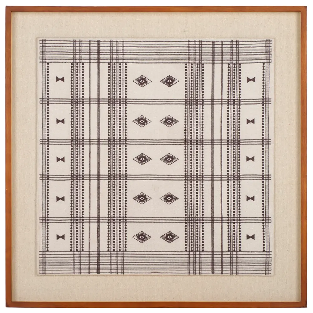 Tarra, 30X30, Cream, Polyester/Linen/Wood/Mdfglass, Framed Textle Art