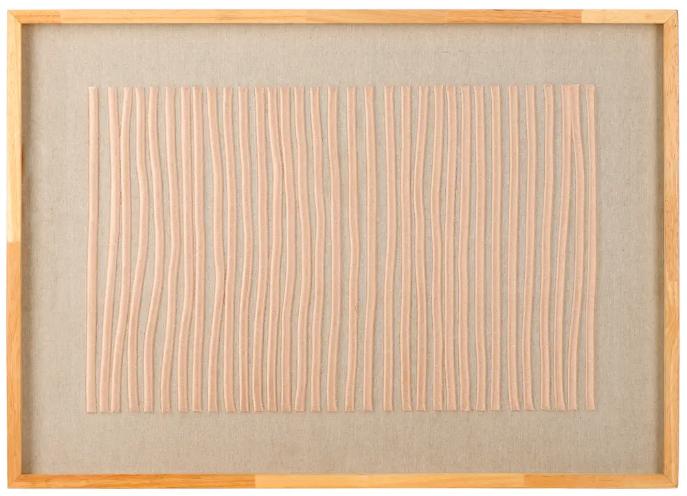 Kai, 27.5X19.7,Beige, Linen/Wood/Mdfglass, Framed Emboridery Art