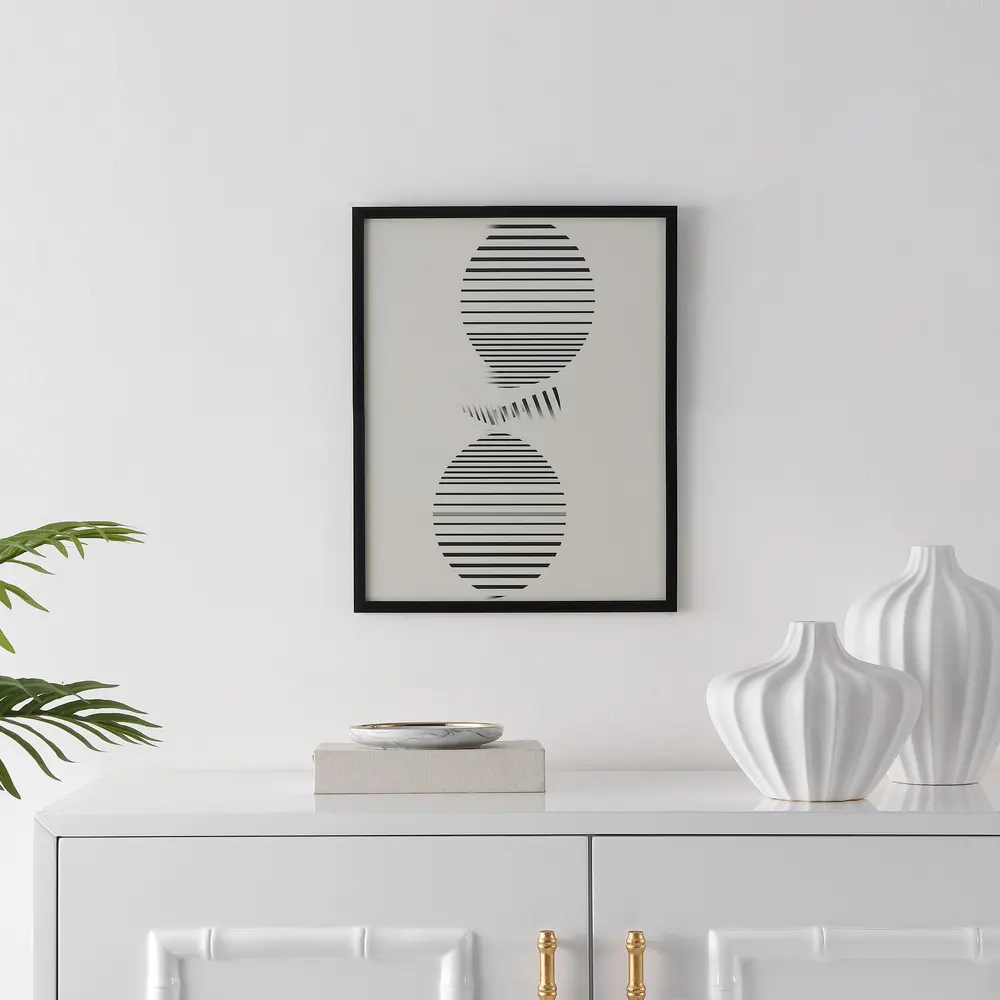 Balancing Act, 18 X 24 Inch, Black / Ivory, Framed Wall Art