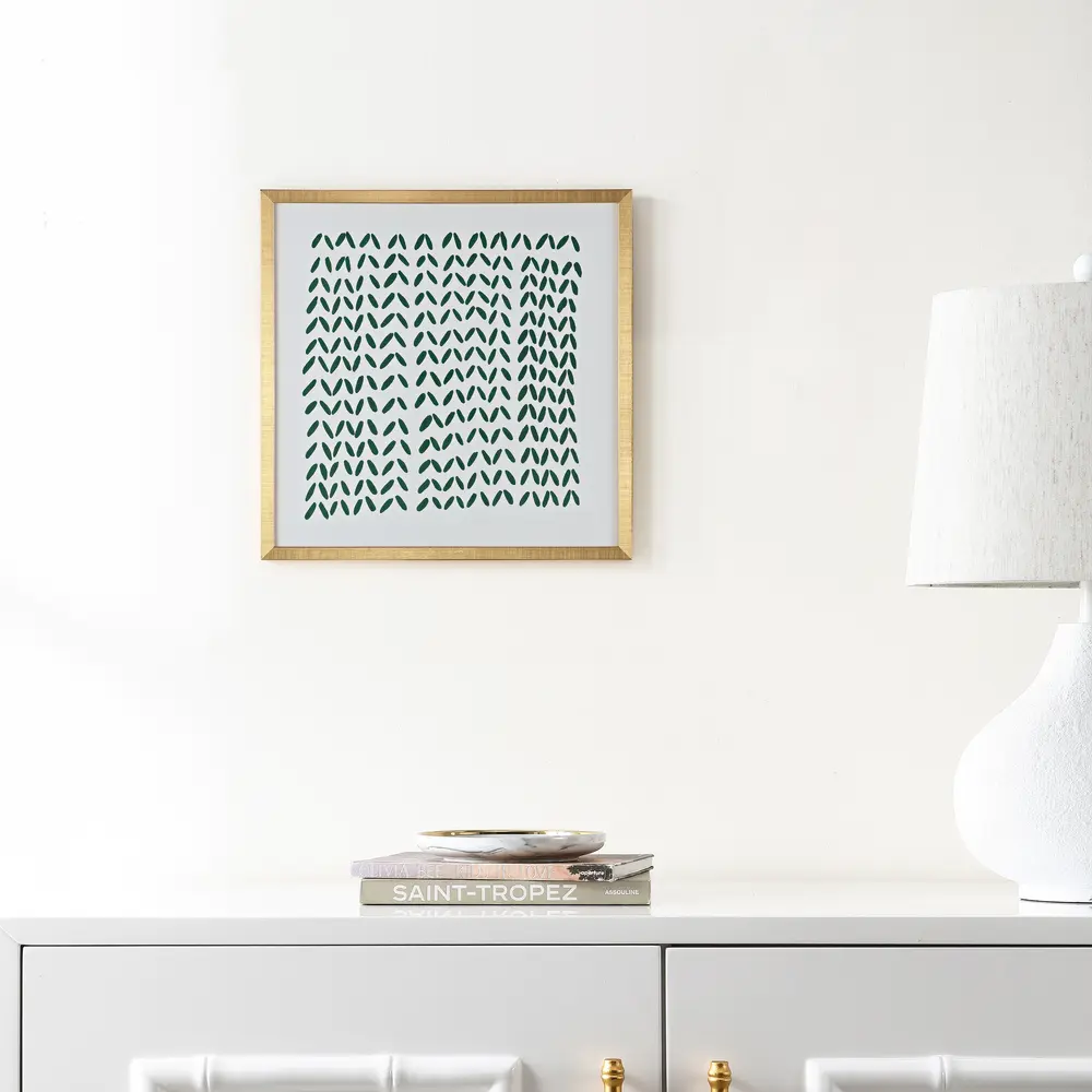 Quiet Applause, 16 X 16 Inch, Green / Ivory, Framed Wall Art