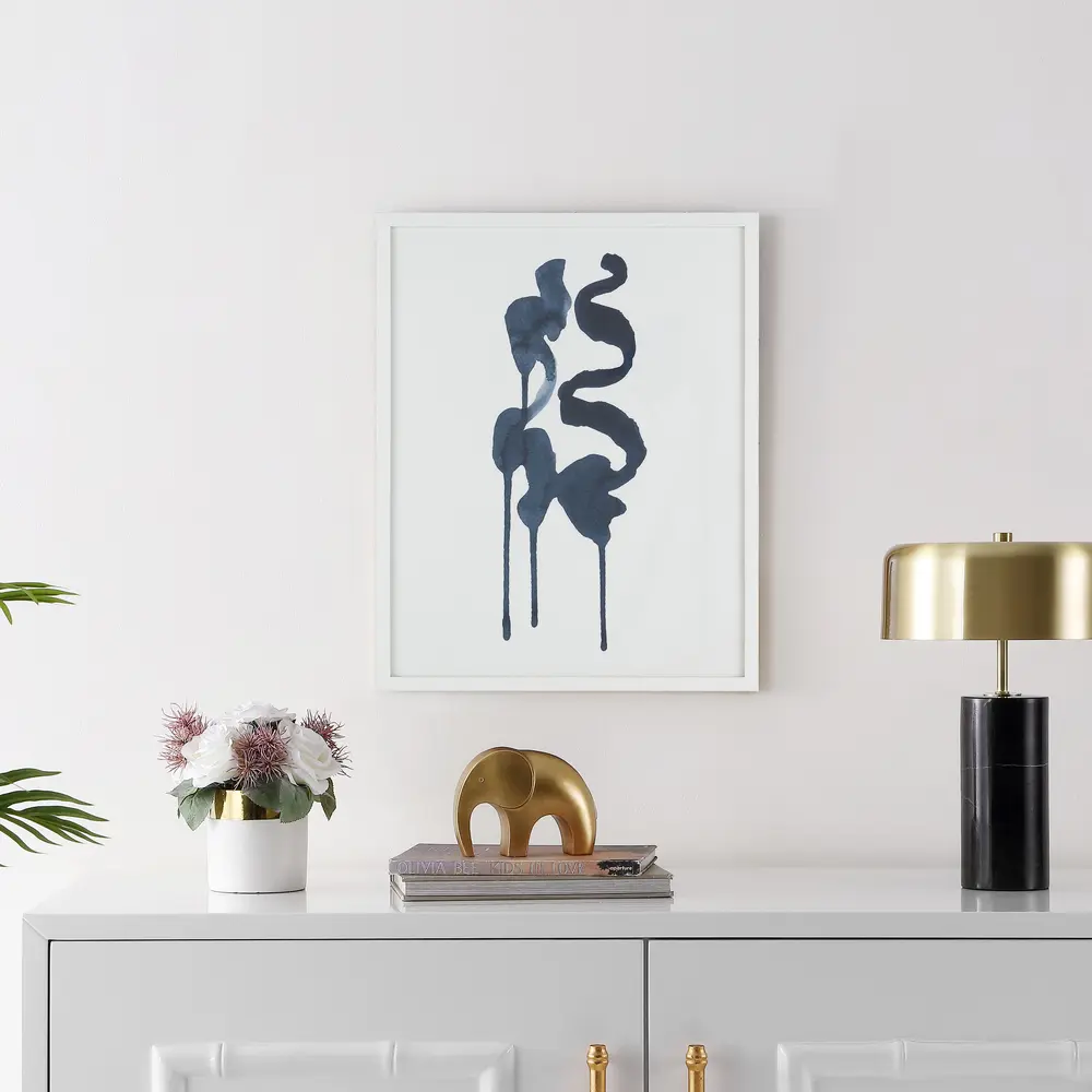 Ink Song, 16 X 20 Inch, Denim / Ivory, Framed Wall Art