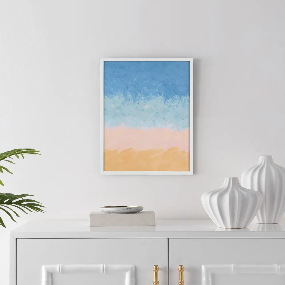 Shoreline, 16 X 20 Inch, Light Blue / Sand, Framed Wall Art