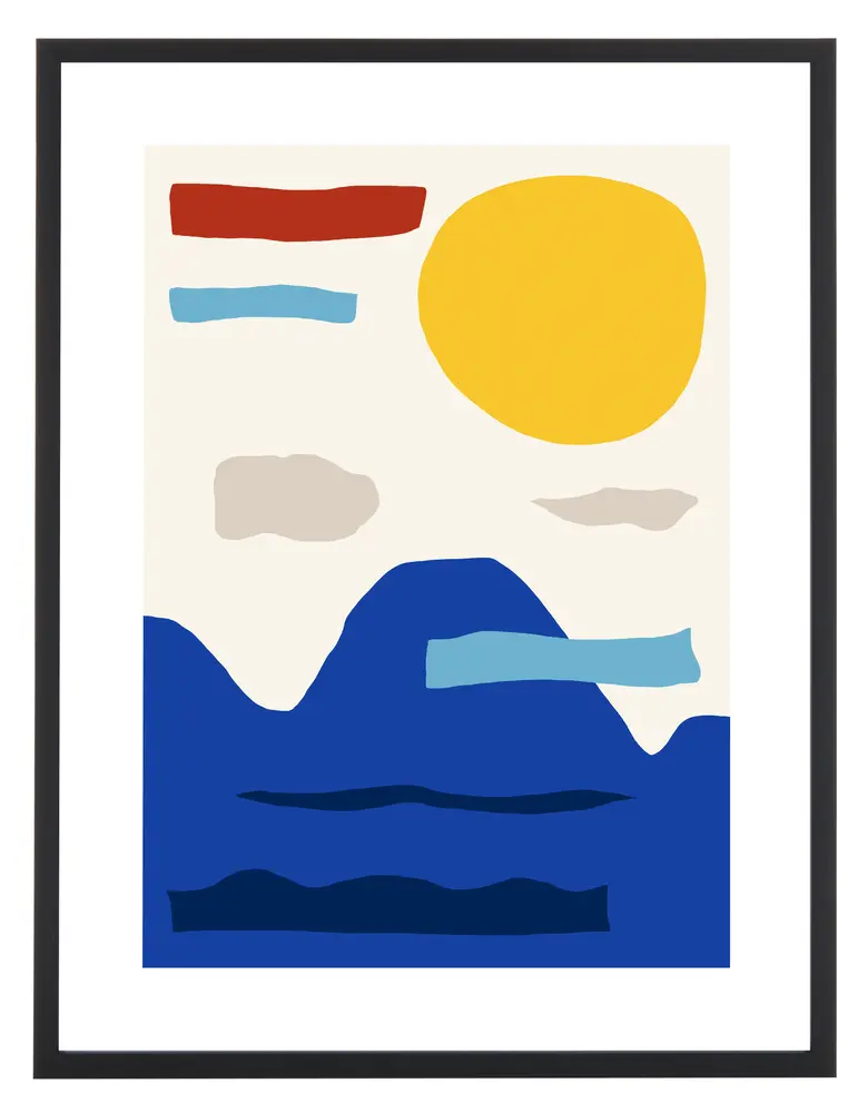 Yellowstone Blues, 18 X 24 Inch, Royal Blue/Yellow, Framed Wall Art