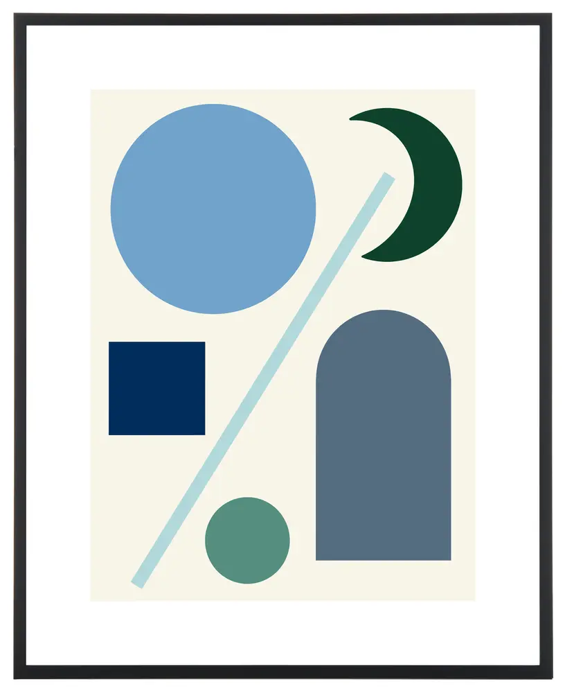 Tranquil Nights, 24 X 30 Inch, Ivory/Blue, Framed Wall Art