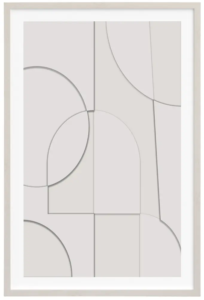 Peaceful Configuration, 24 X 36, Ivory, Framed Wall Art