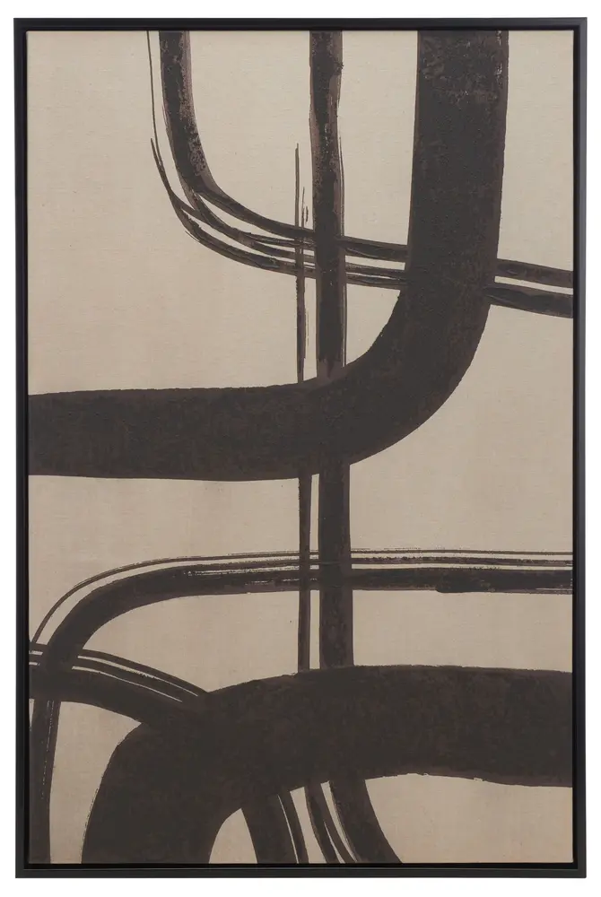 Inky Freeway, 24 X 36, Taupe/Brown, Framed Wall Art