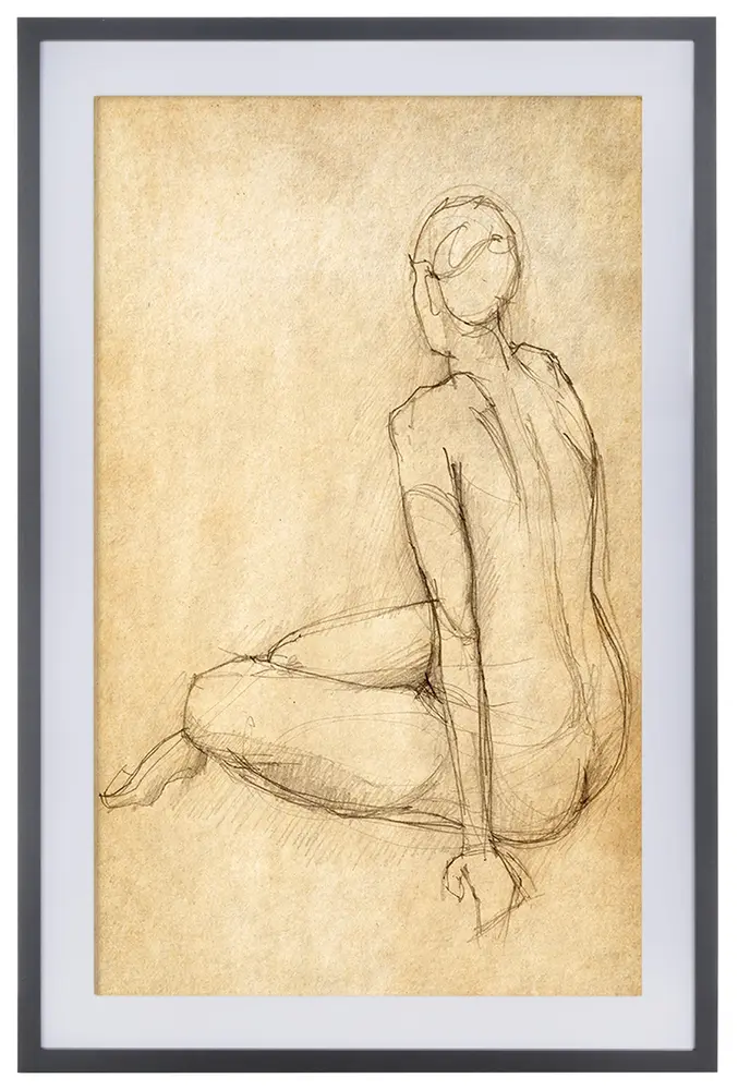 Go Figure, 24 X 36, Antique Ivory/Black, Framed Wall Art