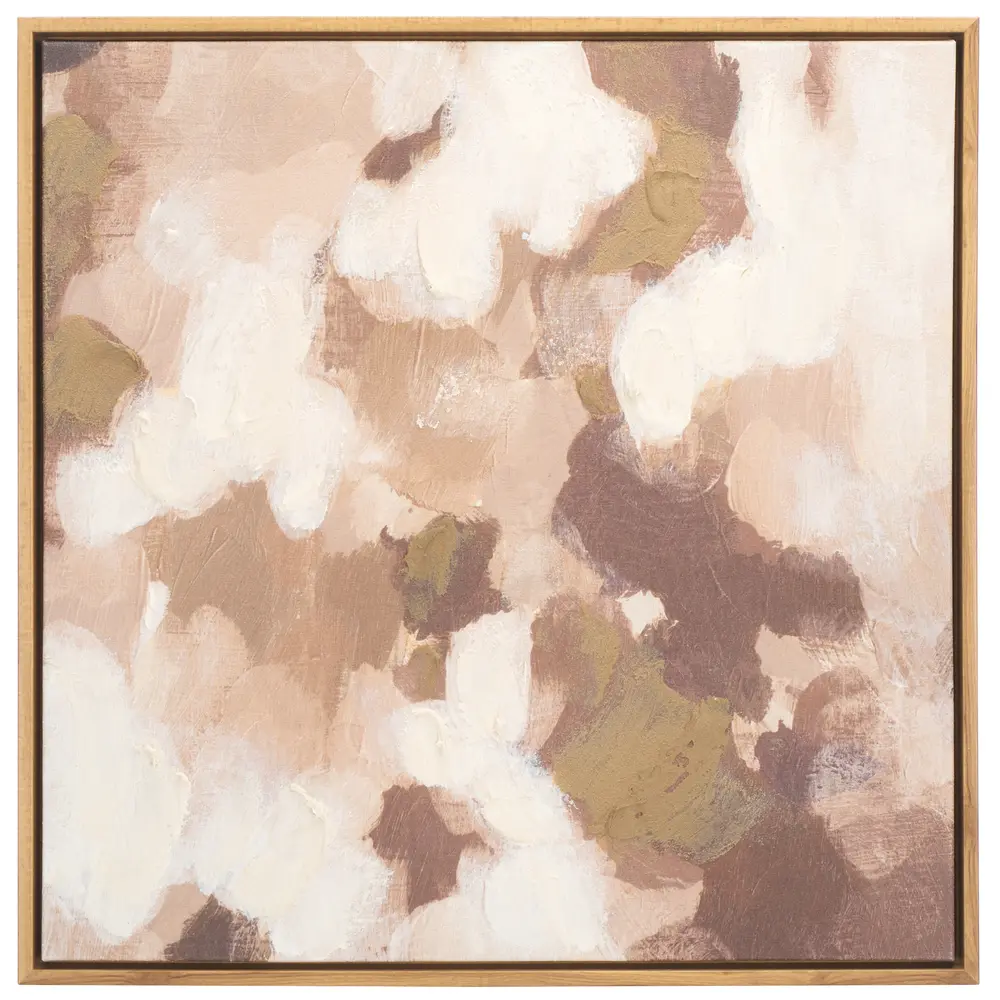 Coffee Cake,24 X 24. Brown/ Cream, Linen/Ps/Mdf, Framed Linen Canvas