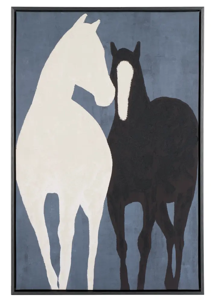 Walk With Me, 24X36, Blue Grey/White, Oil Paint/Polyester Canvas/Mdf/Ps, Framed Wall Art