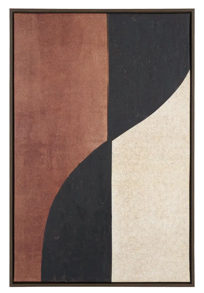 Meet Me Halfway, 24X36, Burnt Orange/Black, Polyester Canvas/Ps/Mdf, Framed Wall Art