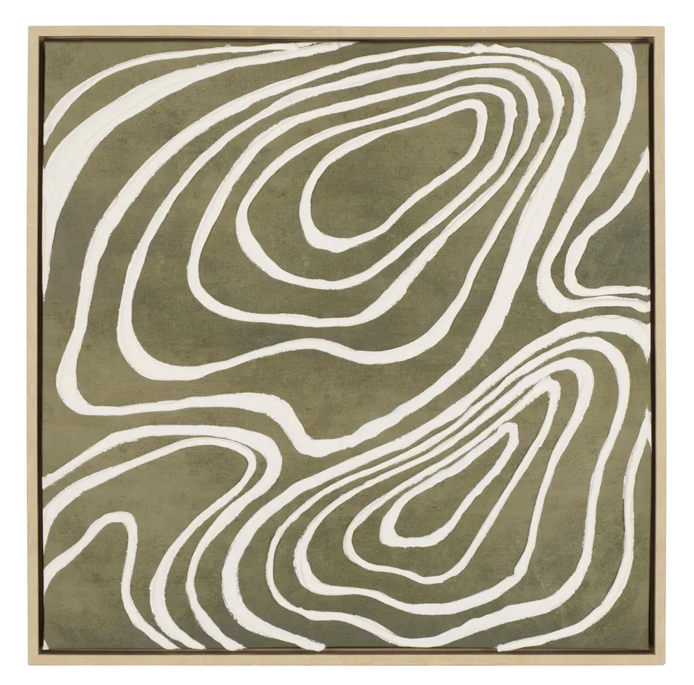 Oyster Bar, 24X24, Ivory/Olive Green,  Polyester Canvas/Ps/Mdf/Plaster, Framed Wall Art