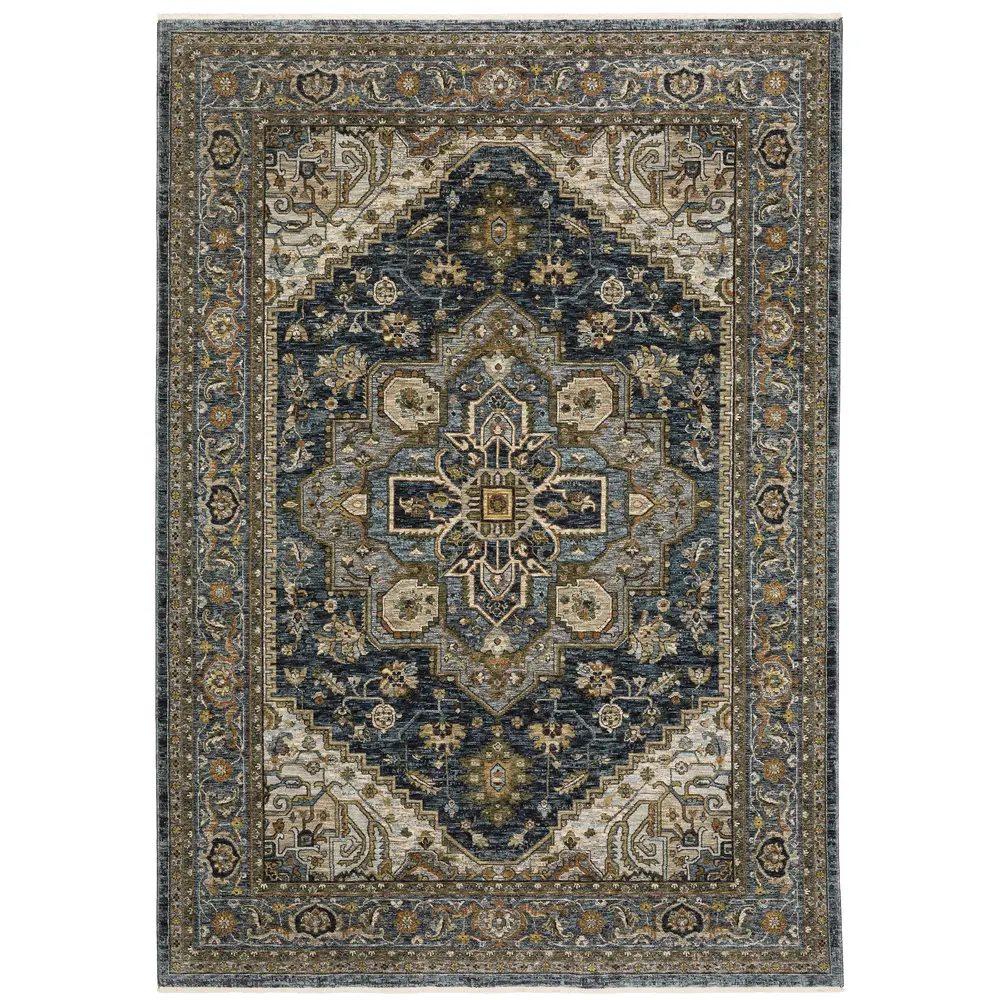 Aberdeen 1144Q Blue/ Taupe Indoor Area Rug - 5'3