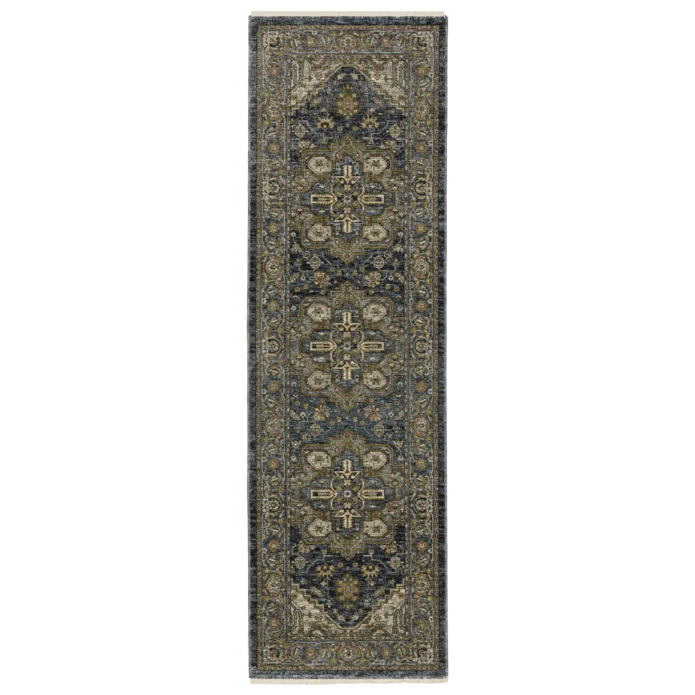 Aberdeen 1144Q Blue/ Taupe Indoor Area Rug - 2'3