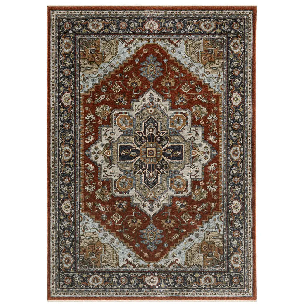 Aberdeen 1144R Red/ Blue Indoor Area Rug - 5'3