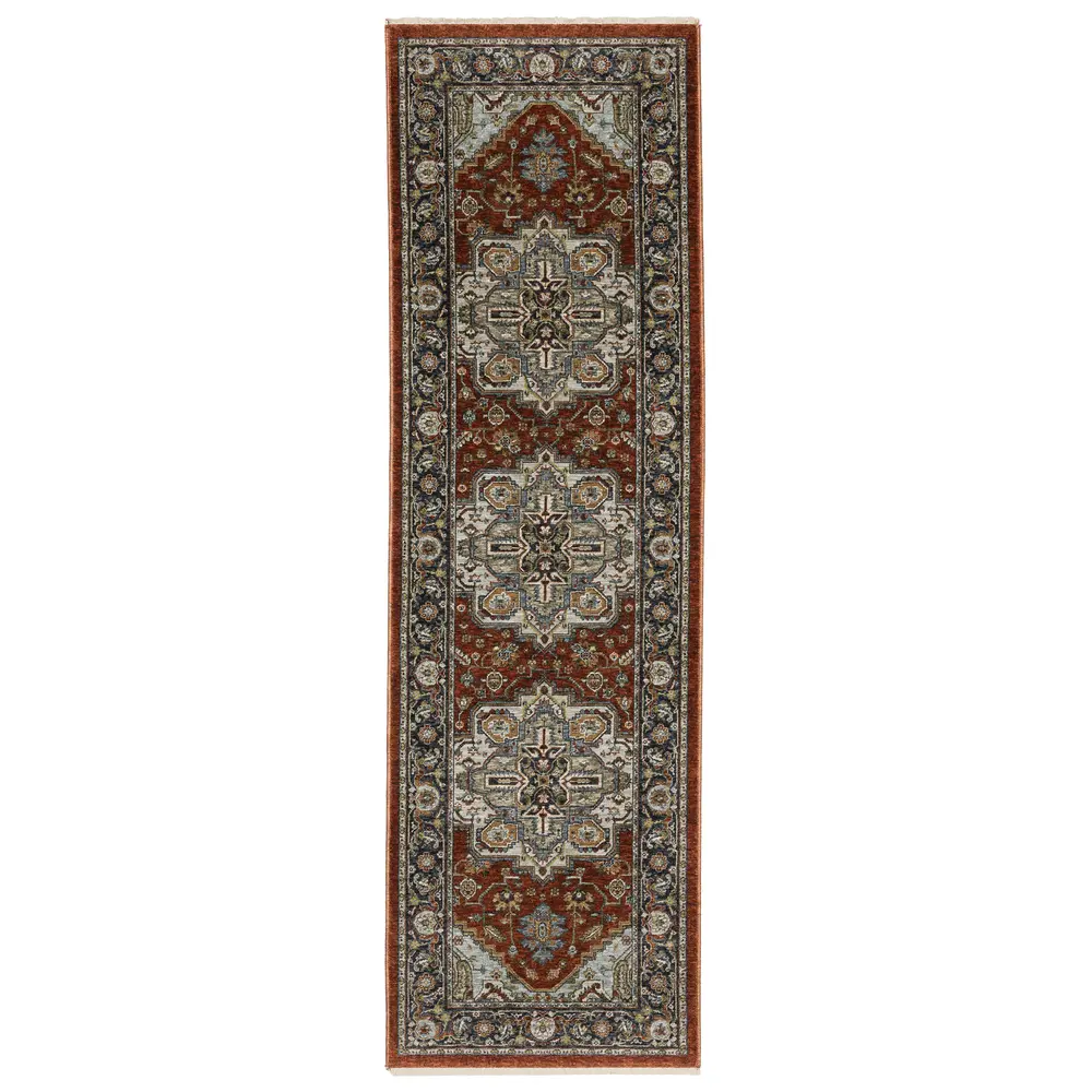 Aberdeen 1144R Red/ Blue Indoor Area Rug - 2'3