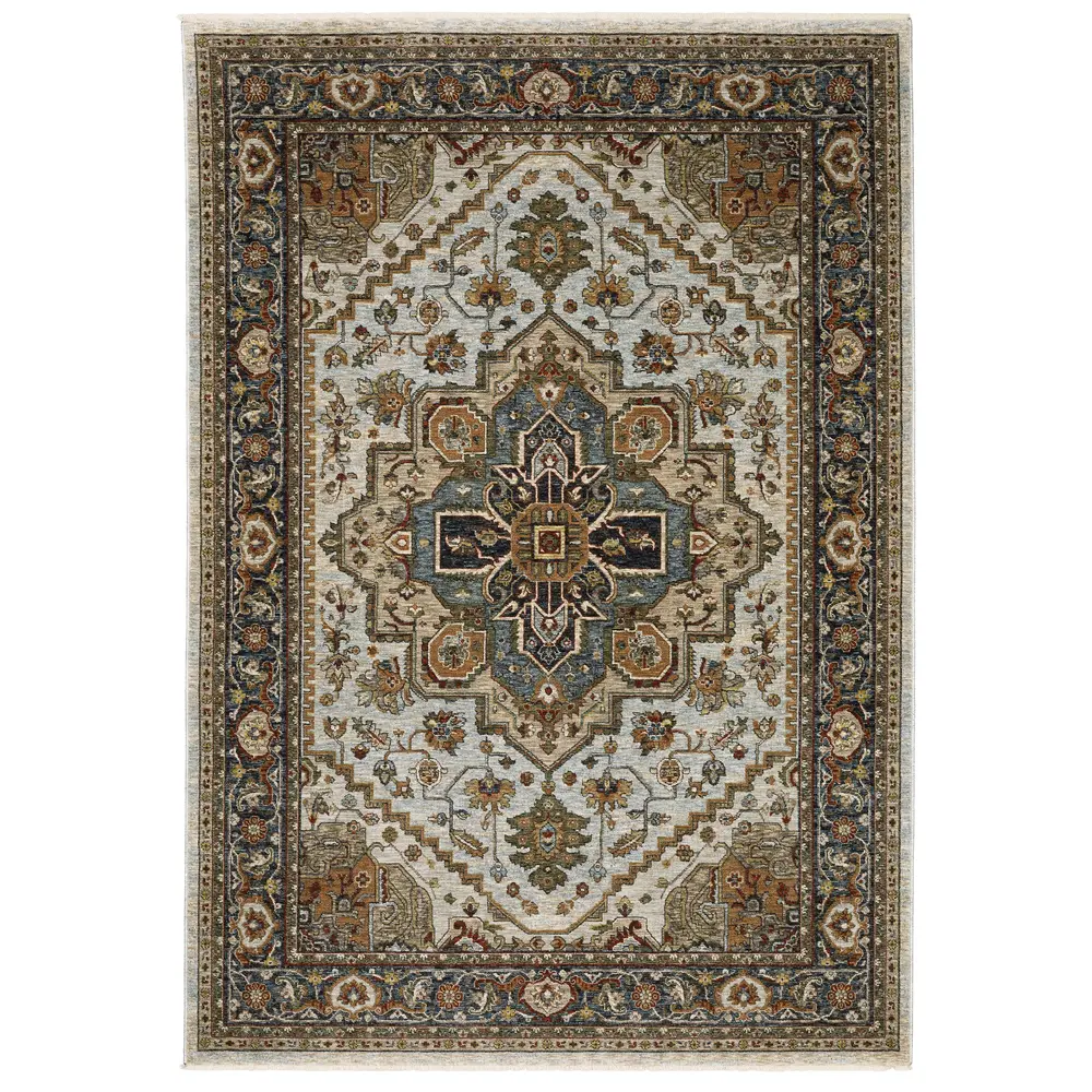 Aberdeen 1144W Beige/ Sky Blue Indoor Area Rug - 7'10