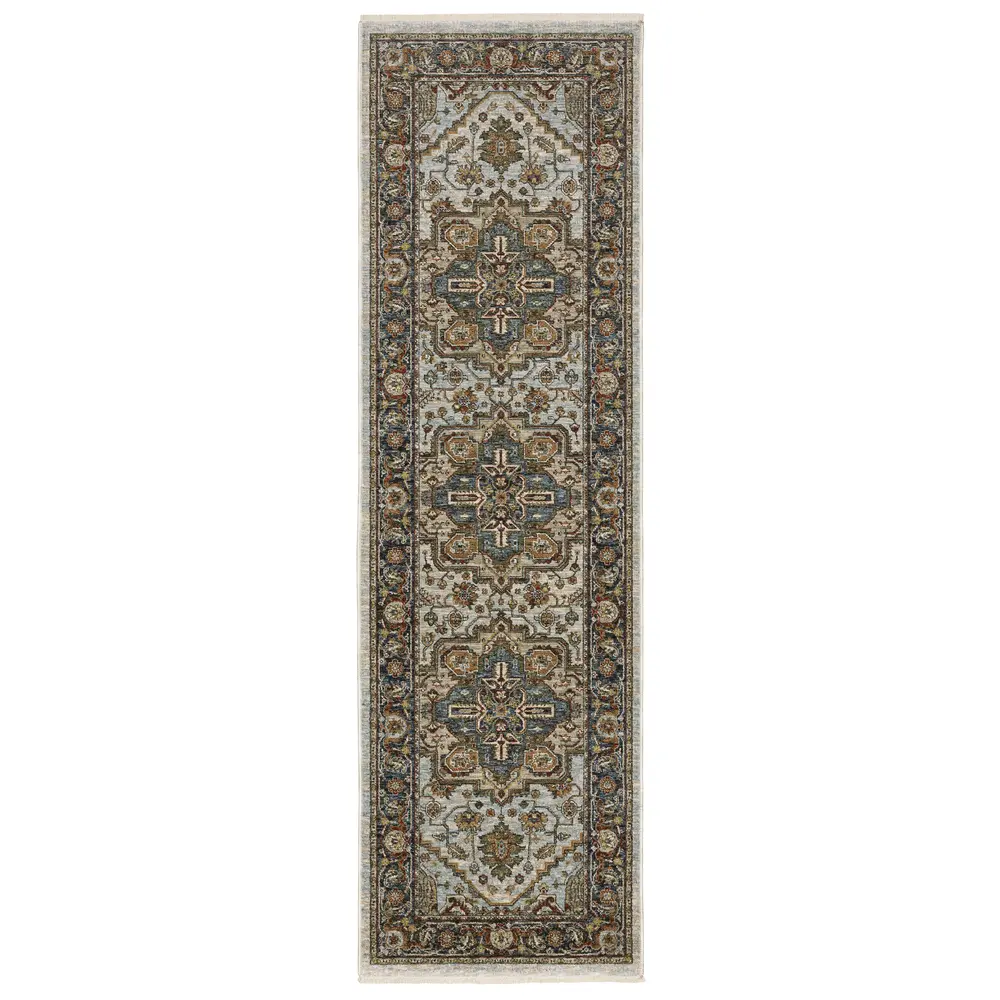 Aberdeen 1144W Beige/ Sky Blue Indoor Area Rug - 2'3