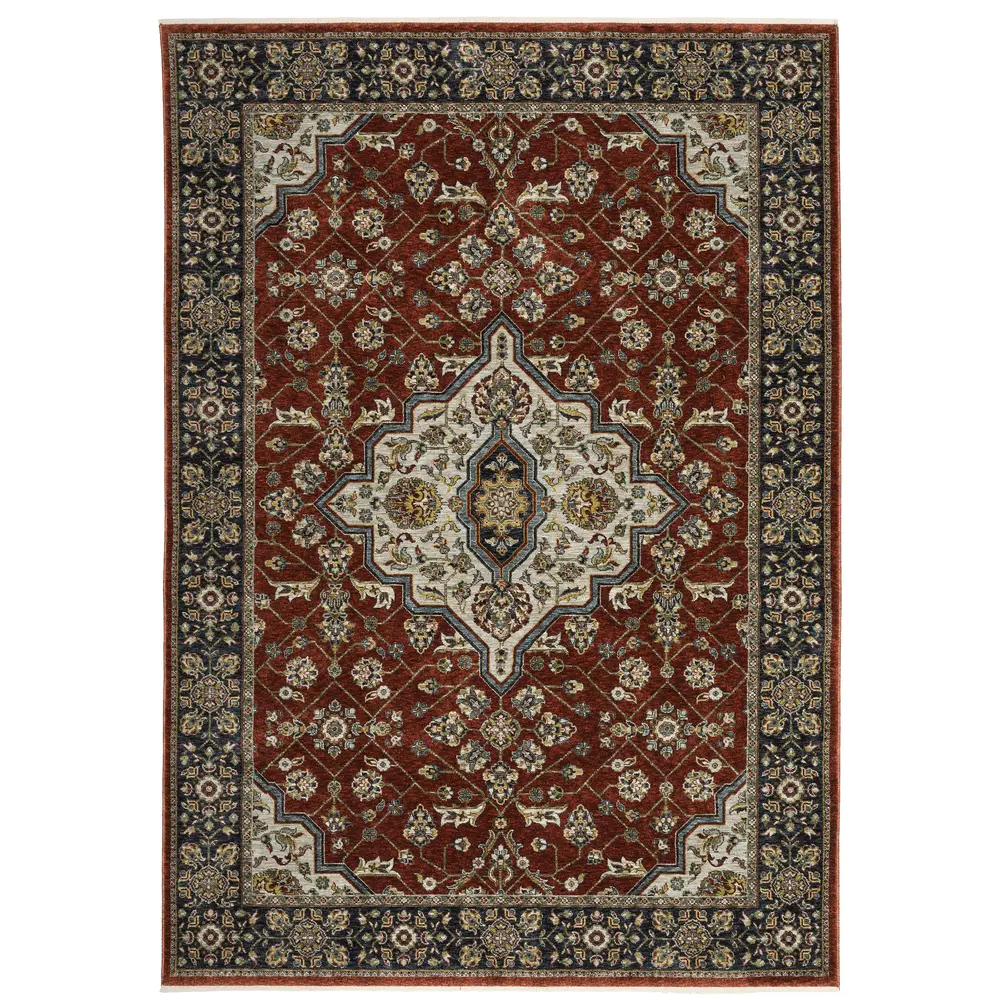 Aberdeen 4151R Red/ Blue Indoor Area Rug - 3'3
