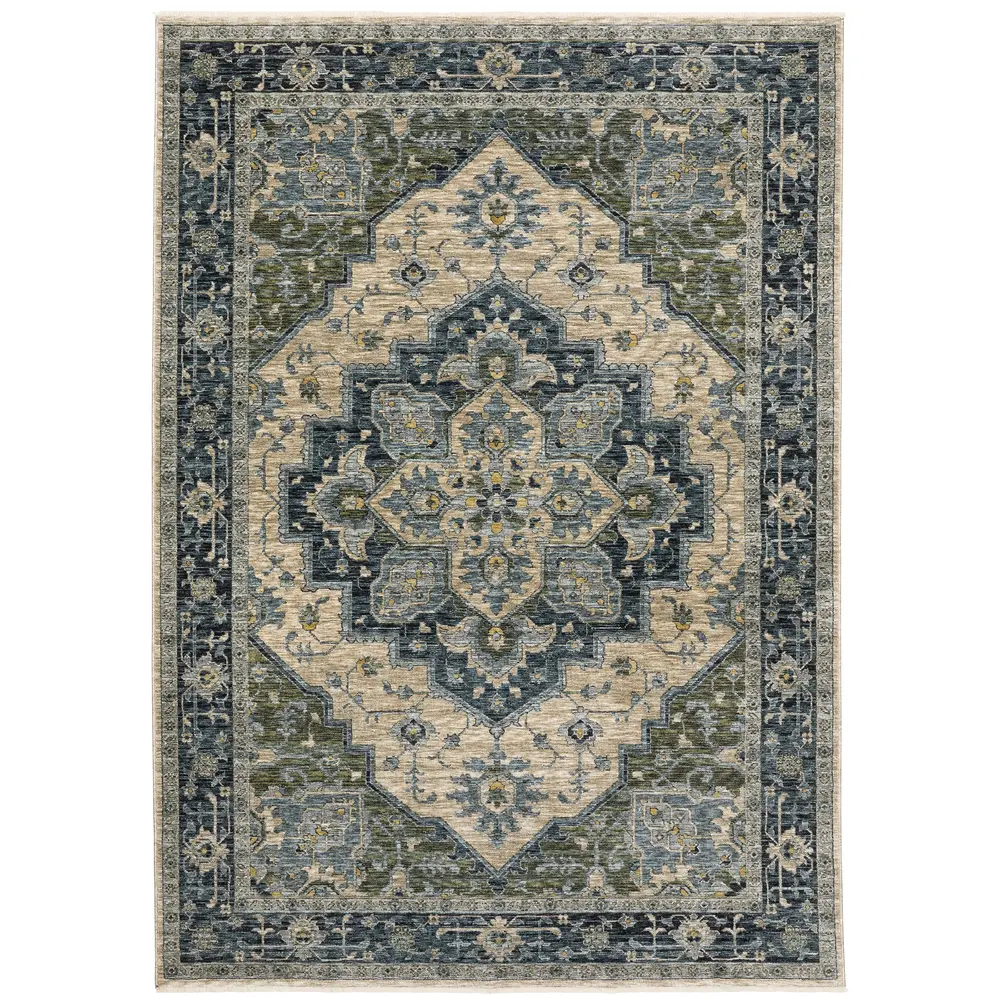 Aberdeen 051G1 Blue/ Tan Indoor Area Rug - 7'10