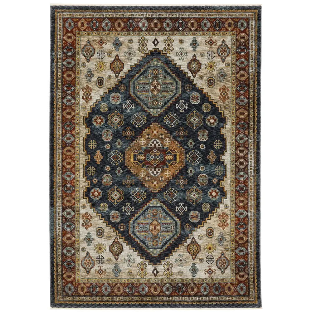 Aberdeen 005W1 Blue/ Multi Indoor Area Rug - 3'3