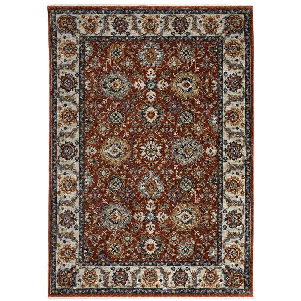 Aberdeen 562R1 Red/ Ivory Indoor Area Rug - 5'3