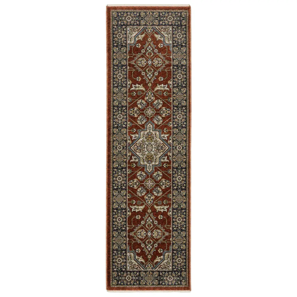 Aberdeen 4151R Red/ Blue Indoor Area Rug - 2'3