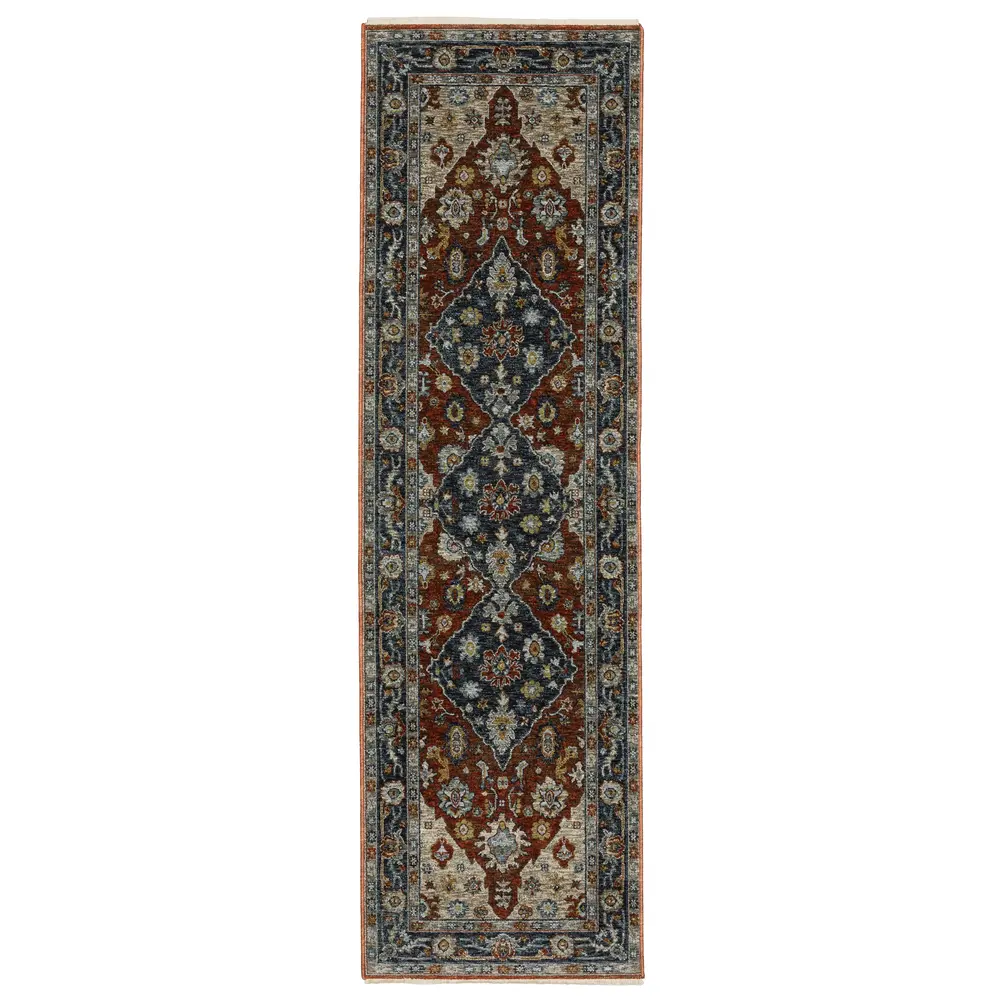 Aberdeen 1143H Rust/ Blue Indoor Area Rug - 2'3