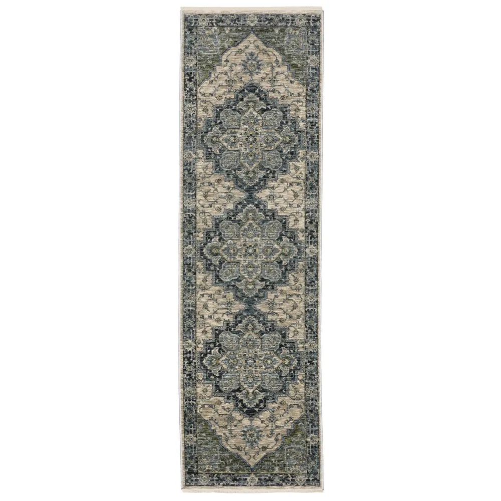 Aberdeen 051G1 Blue/ Tan Indoor Area Rug - 2'3