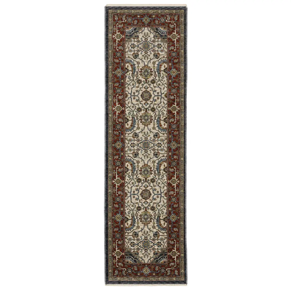 Aberdeen 752W1 Ivory/ Red Indoor Area Rug - 2'3