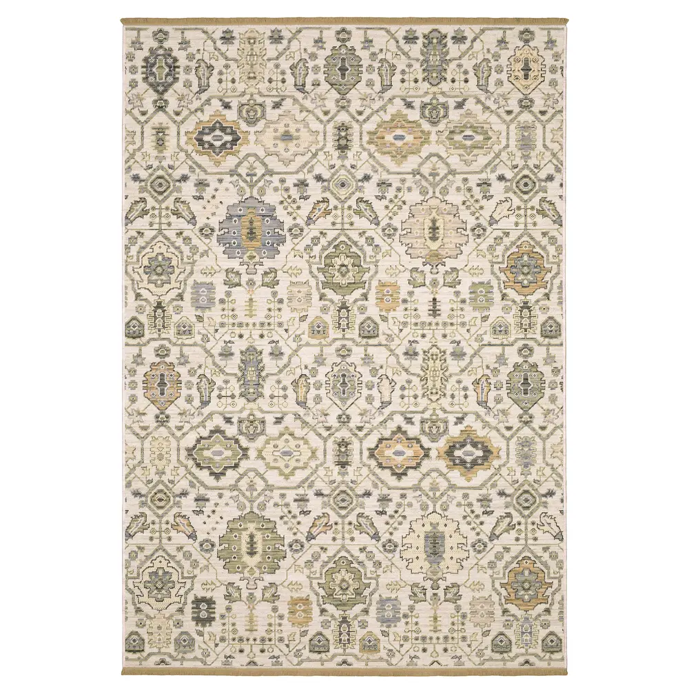 Acacia ACA16 Ivory/ Gold Indoor Area Rug - 2'6